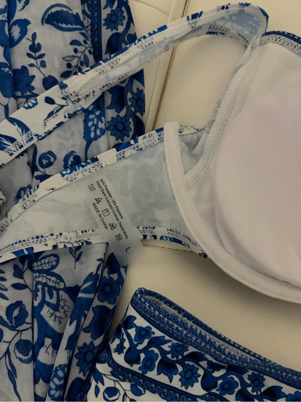 Women's Blue Floral Underwire Bikini Set - Picture 5 of 8